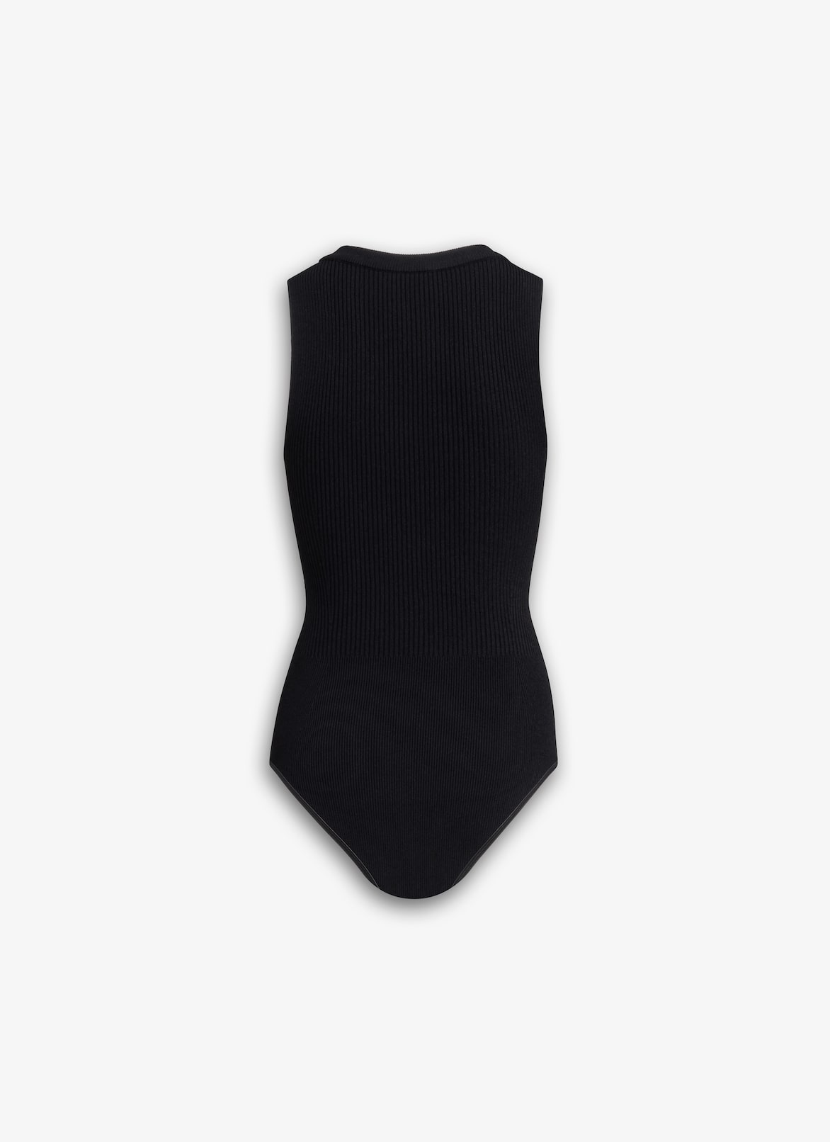SLEEVELESS RIBBED KNIT BODYSUIT ALAÏA BLACK SLEEVELESS RIBBED KNIT BODYSUIT
